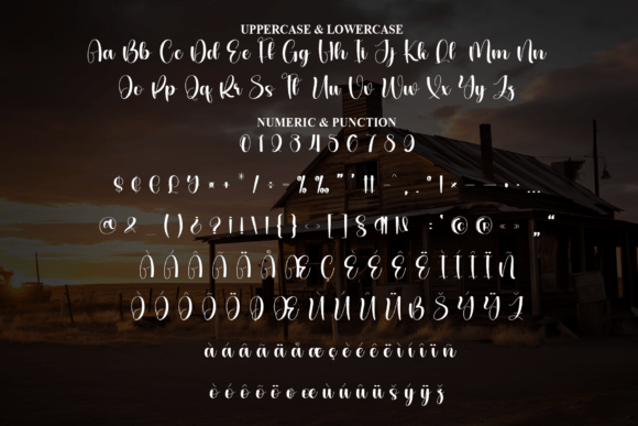 Black Farmhouse Font PNG with transparent background - Preview 6