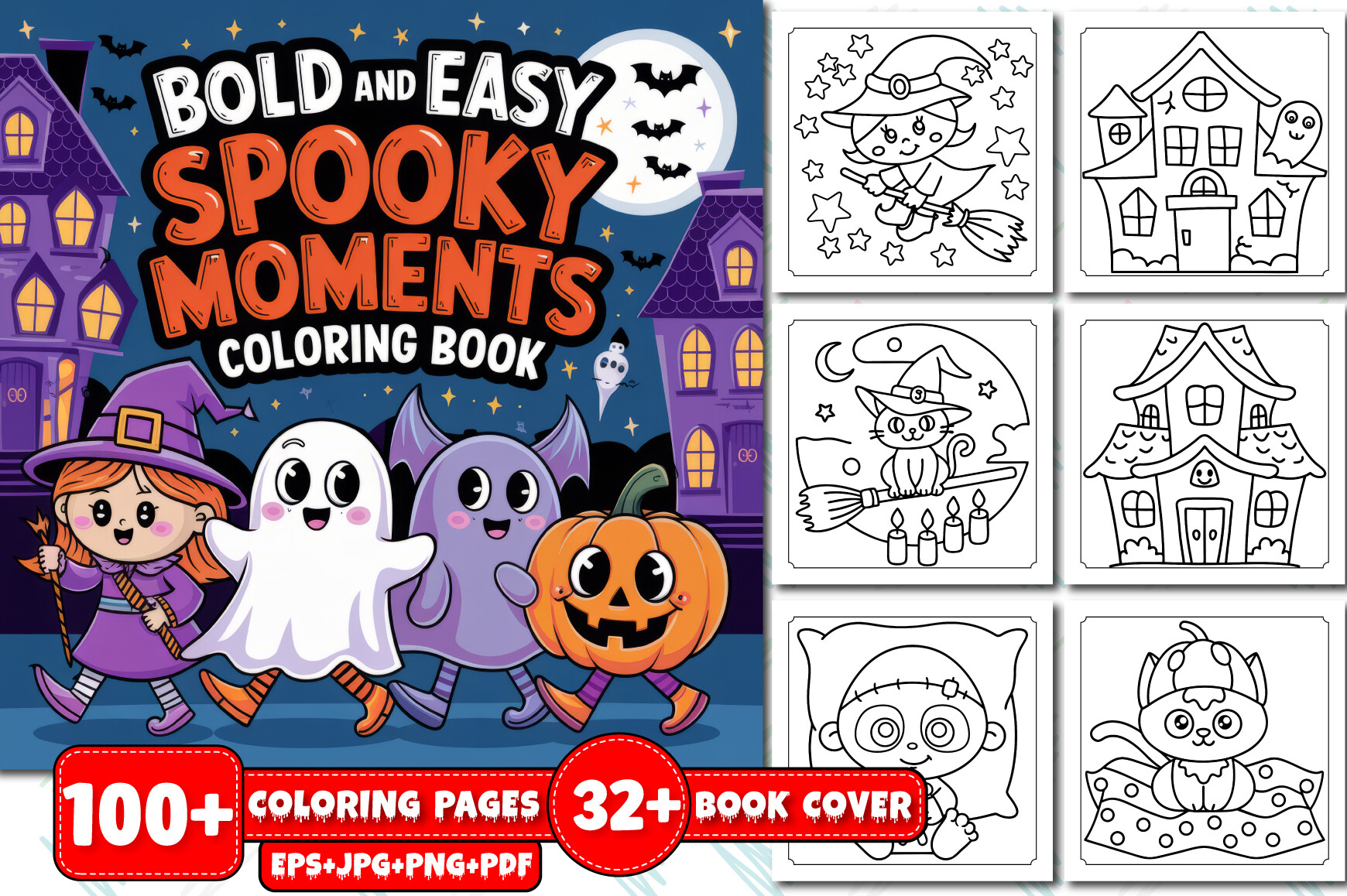 Bold & Easy Spooky Moments Coloring Book