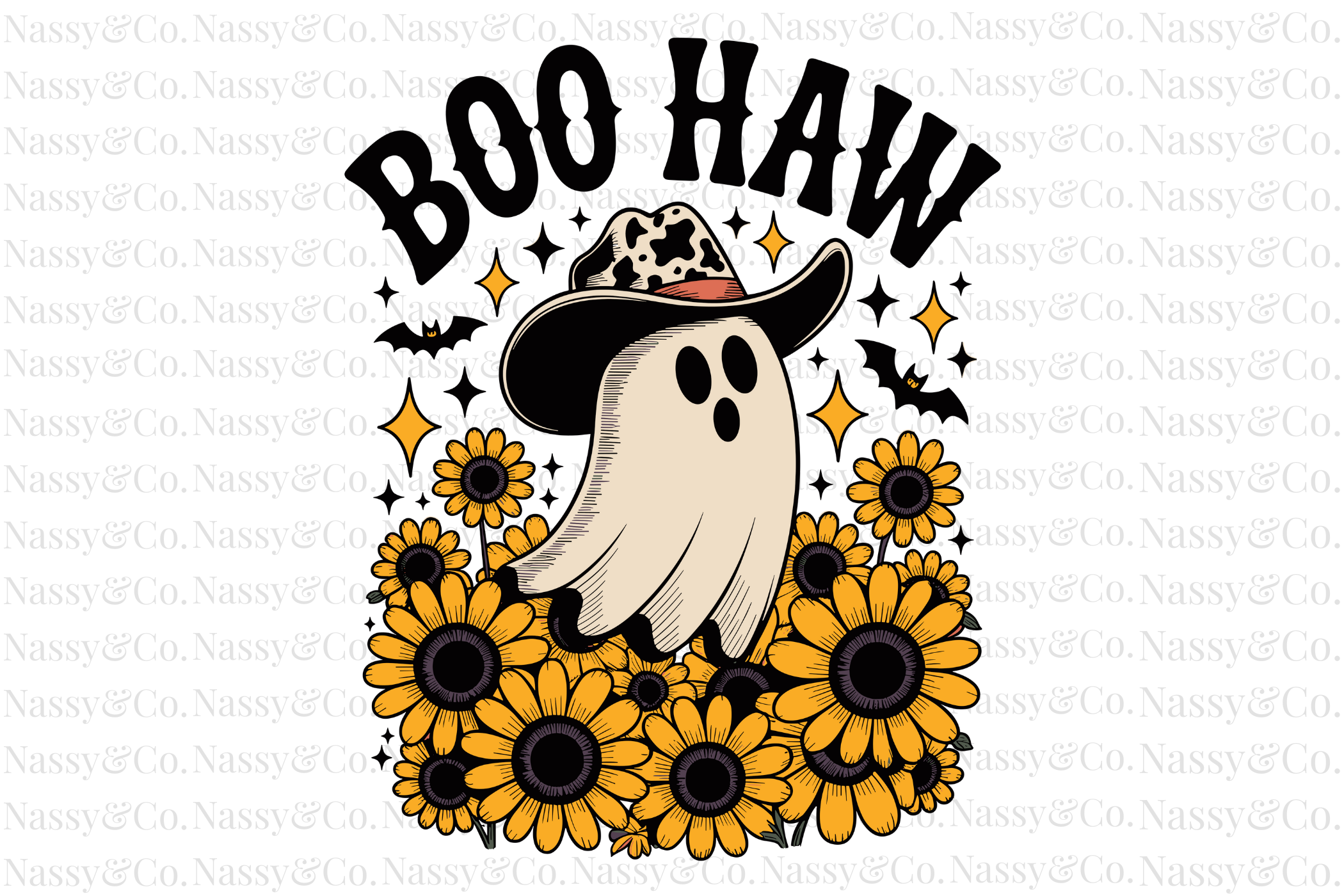 Boo Haw Cow Ghost Western Halloween PNG Graphic by NASSY Designs ...
