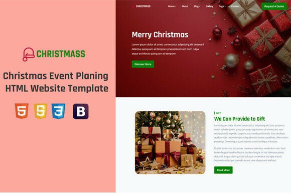 Christmas Event Planning Website Template