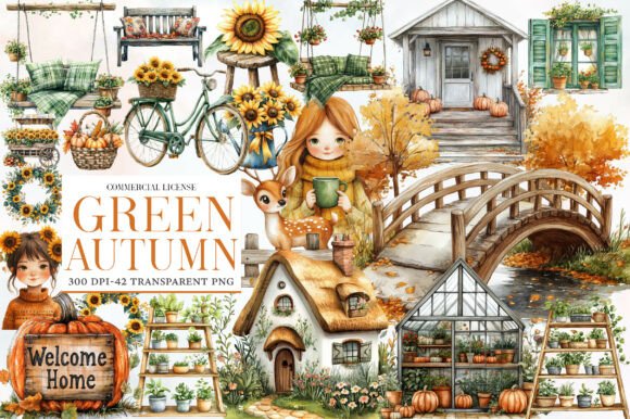 Green Autumn Clipart