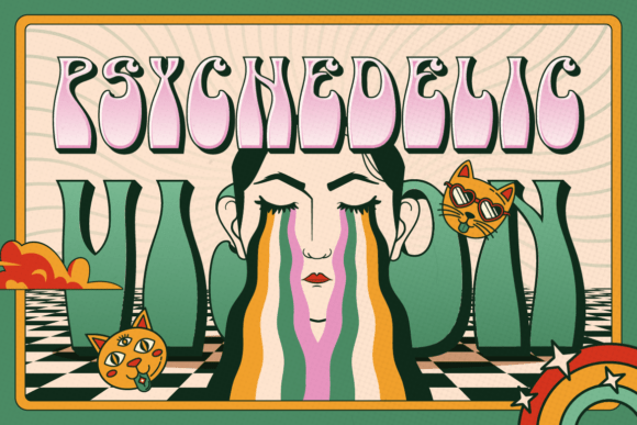 Khedelic Font PNG with transparent background - Preview 2