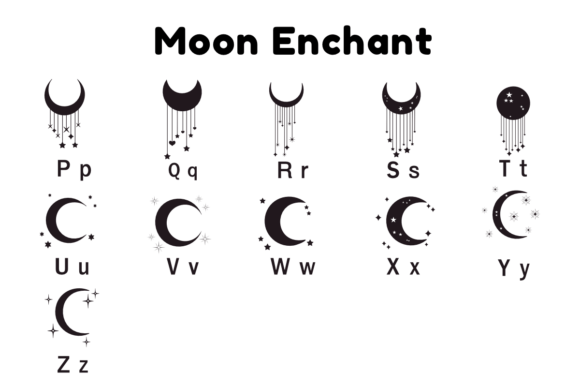 Moon Enchant Font PNG with transparent background - Preview 6