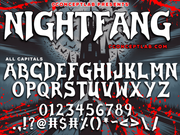 Nightfang Font PNG with transparent background - Preview 1