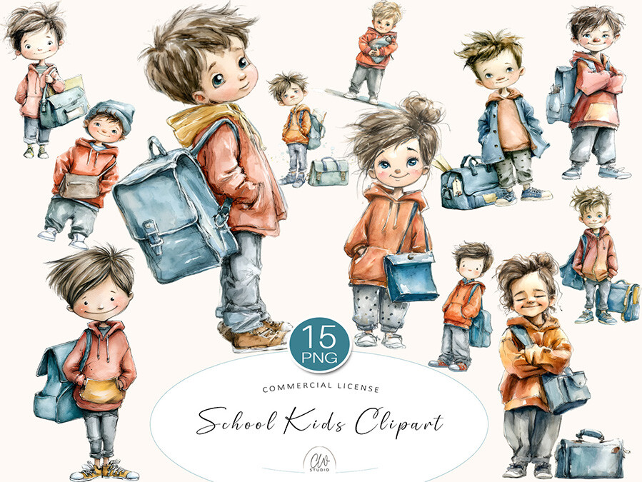 School Kids Cliparts PNG