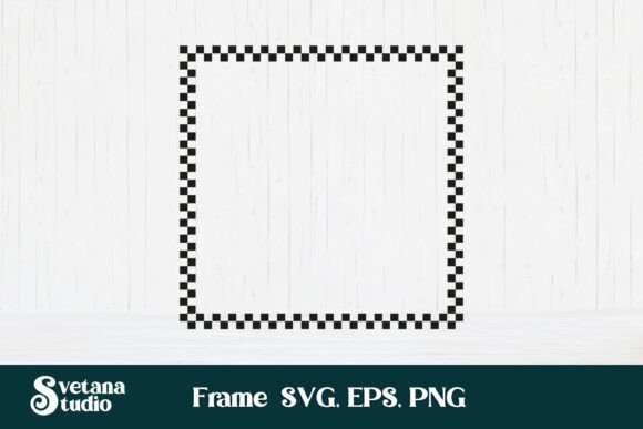 Square checkered frame SVG design