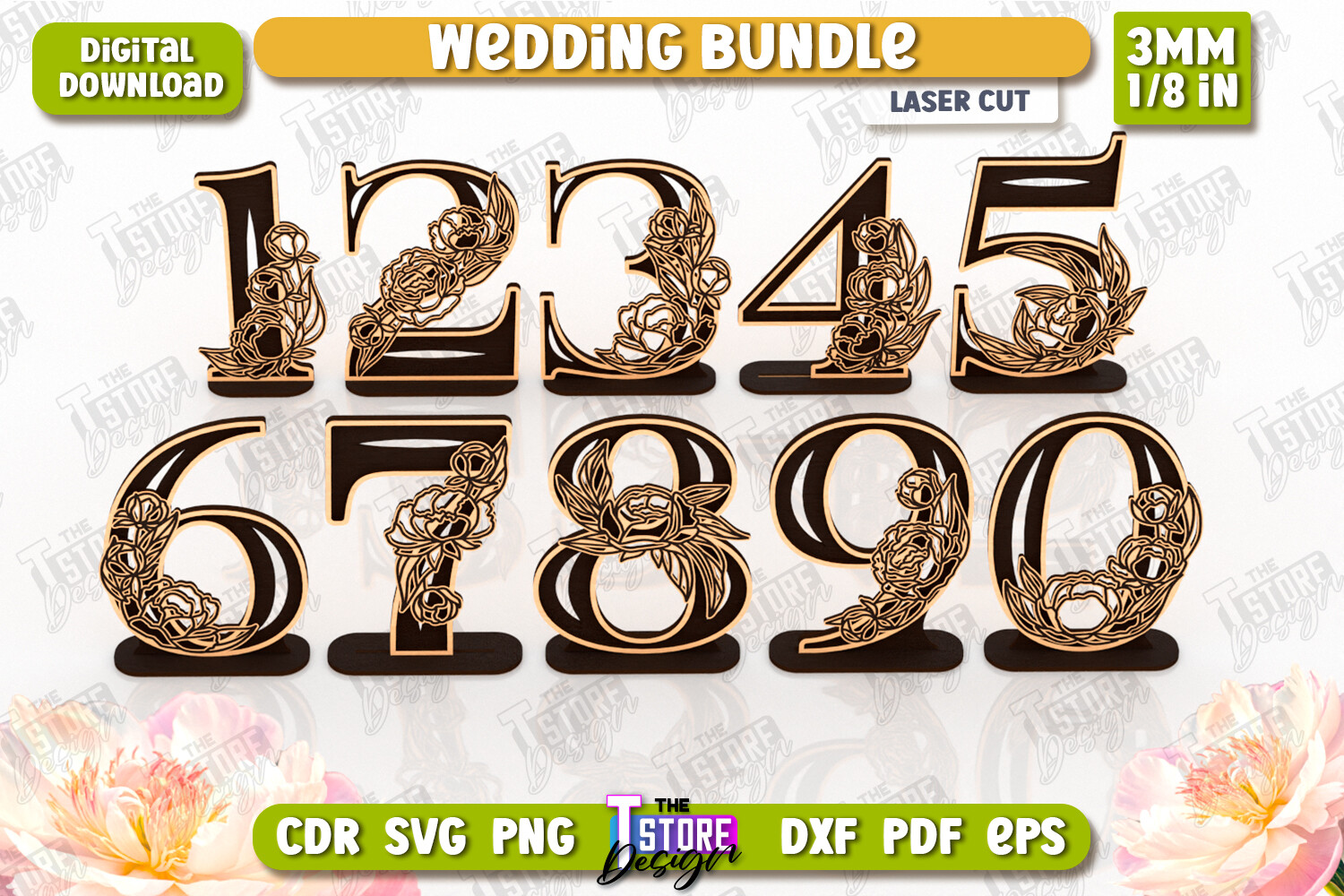 Wedding Table Number Laser Cut Design