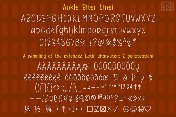 Ankle Biter Line Font - Preview 1
