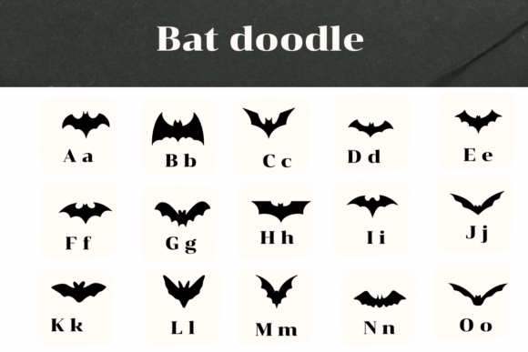 Bat Doodle Font PNG with transparent background - Preview 1