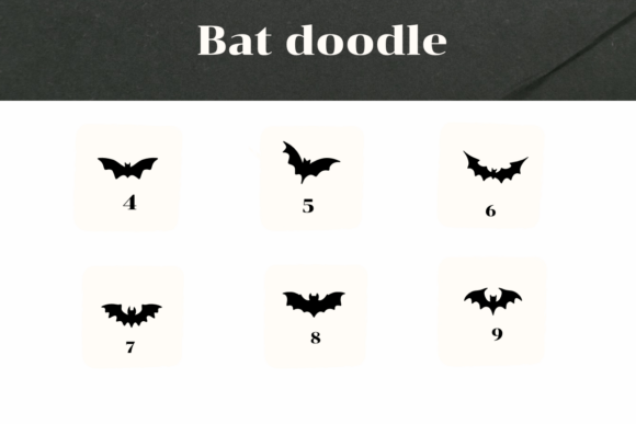 Bat Doodle Font PNG with transparent background - Preview 3