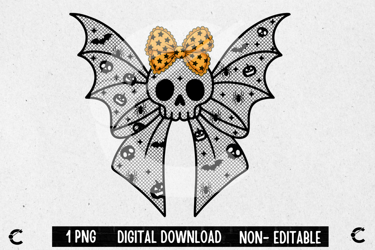 Black Lace Halloween Bat Skull Coquette Graphic by Crimson Rain Digital ...