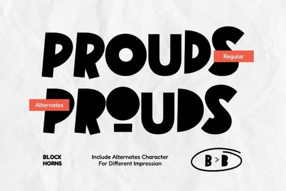 Block Horns Font PNG with transparent background - Preview 2