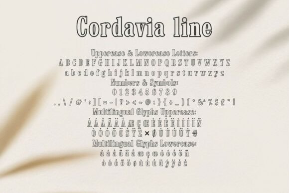 Cordavia Line Font PNG with transparent background - Preview 5