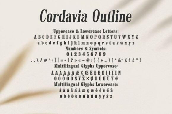 Cordavia Outline Font - Preview 6