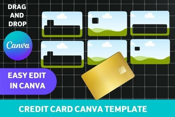 Credit Card Skin Canva Template Grafica Canva Di naifa's Creation