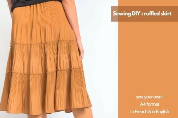 DIY Sewing a Ruffled Skirt Graphic Sewing Patterns By Petit Citron