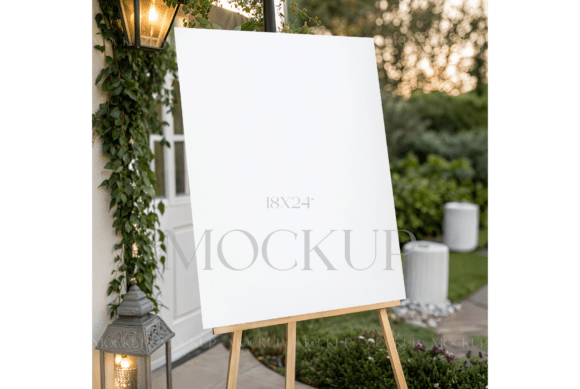 Elegant Garden Welcome Sign Mockup