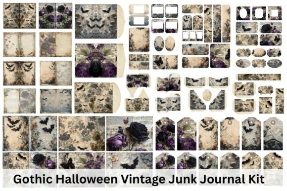 Gothic Halloween Vintage Junk Journal Graphic by little rabbit 995 ...