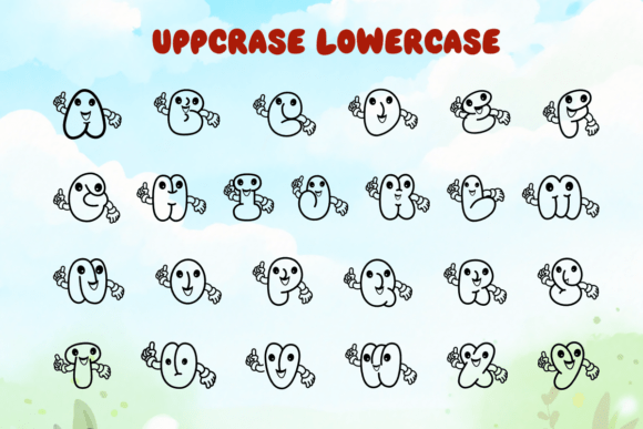 Happy Letter Gang Font PNG with transparent background - Preview 1