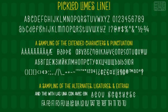 Pickled Limes Line Font PNG with transparent background - Preview 1