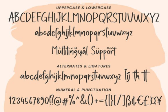 Quirky Writing Font PNG with transparent background - Preview 3