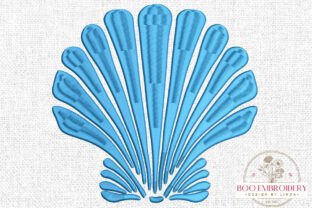 Embroded Shells Shell Embroidery Design, Nautical Sea · Creative Fabrica