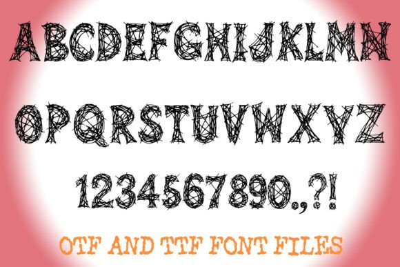 Sketchy Lines Font PNG with transparent background - Preview 1