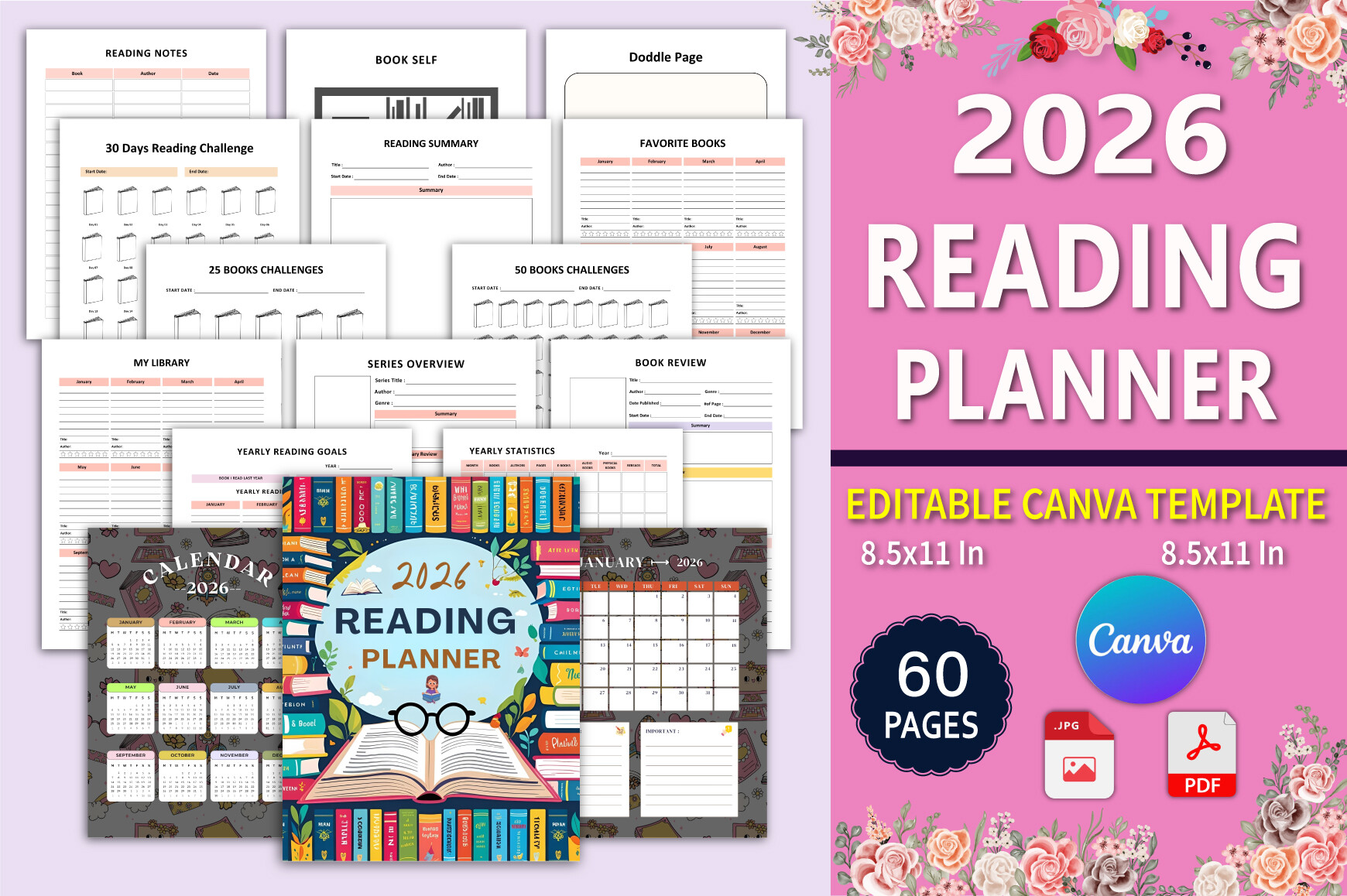 026 Reading Planner KDP Interior