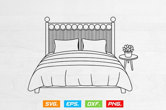 Bed Svg, Bed With Flower Svg
