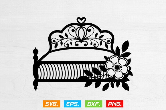 Bed Svg, Bed With Flower Svg