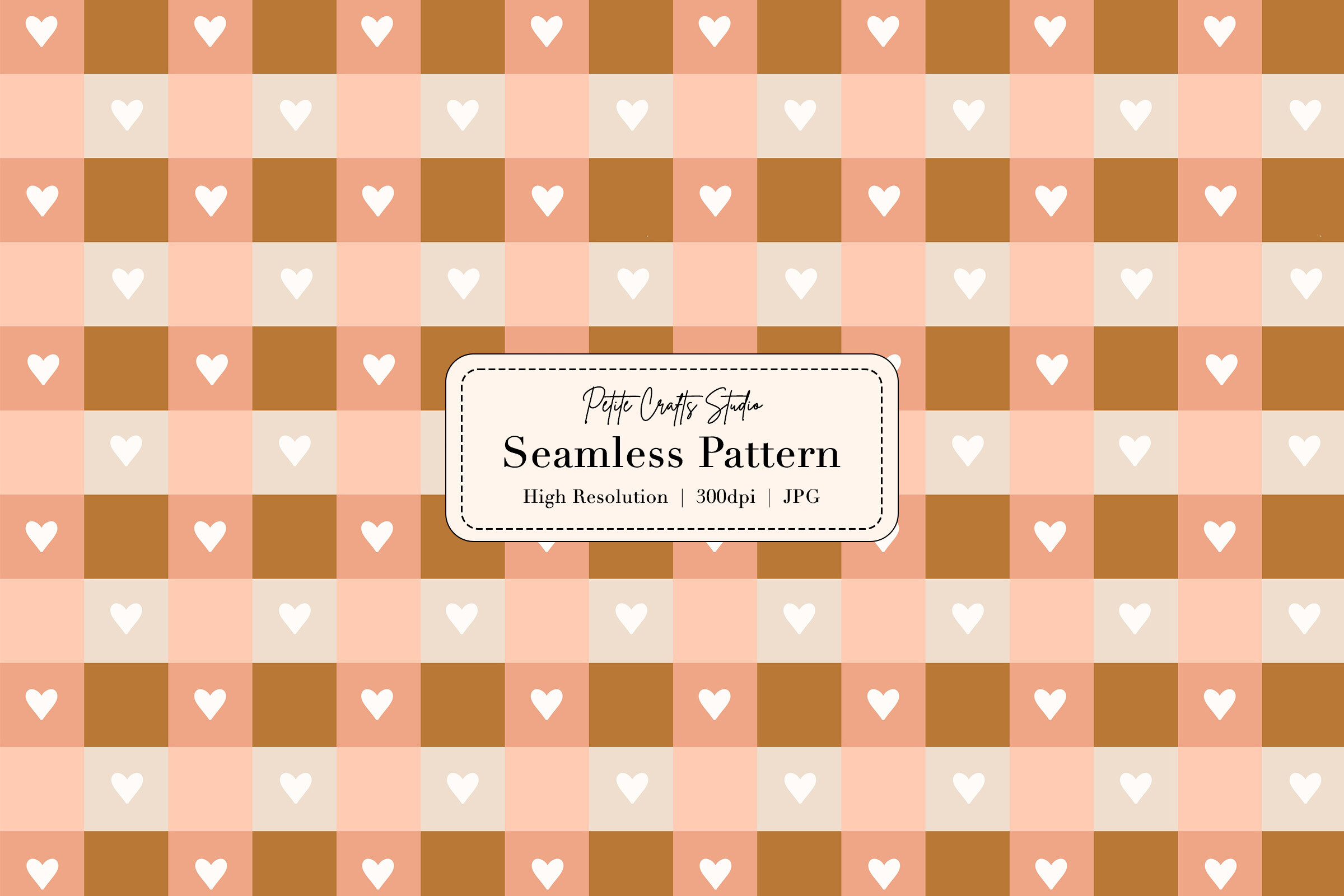 Boho Gingham Heart Seamless Pattern Graphic by Petite Crafts Studio ...