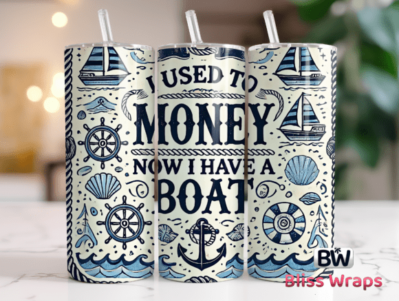 Nautical Boat Anchor Tumbler Wrap
