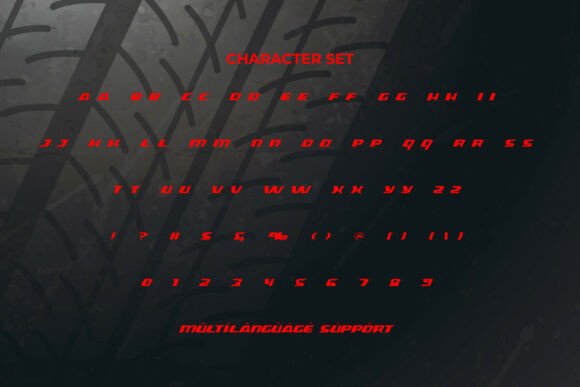 Racing Punch Font PNG with transparent background - Preview 5