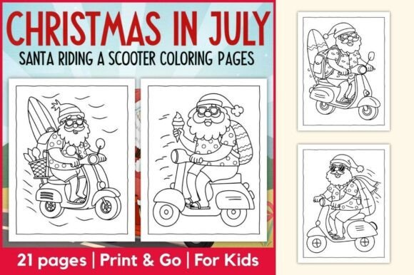 Santa Coloring Worksheets for Kids