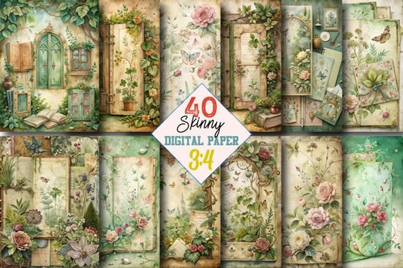 Shabby Celtic Skinny Junk Journal Page