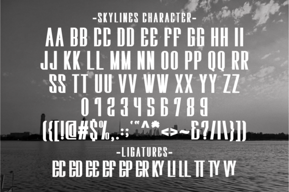 Skylines Font PNG with transparent background - Preview 1