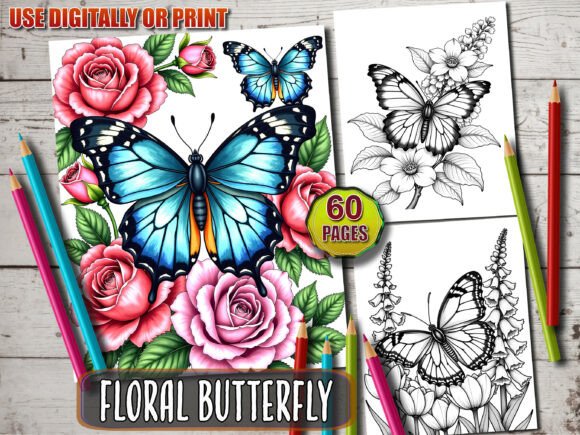 60 Floral Butterfly Coloring Pages