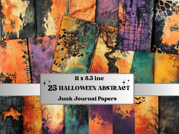 Abstract Halloween Mixed Media Papers