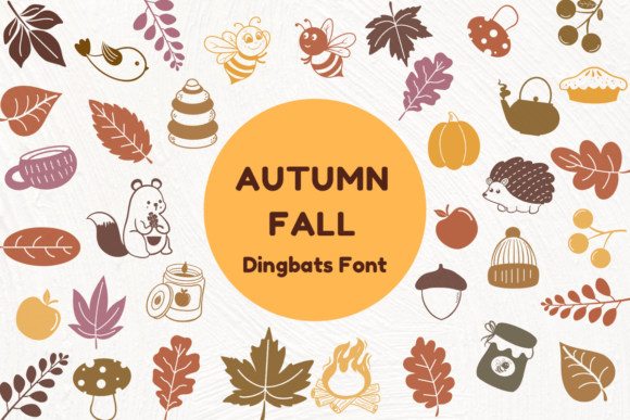 Autumn Fall Dingbats Font By Nun Sukhwan