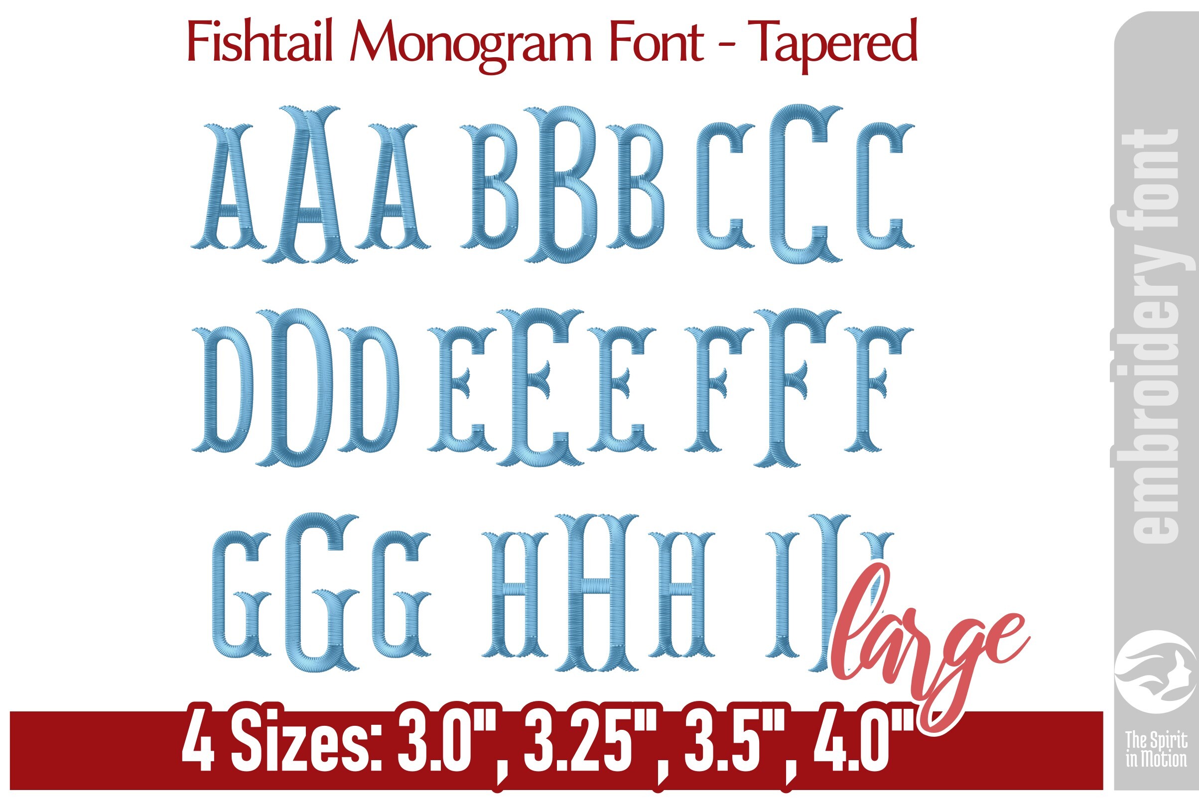 Fishtail Monogram Font - Tapered / L