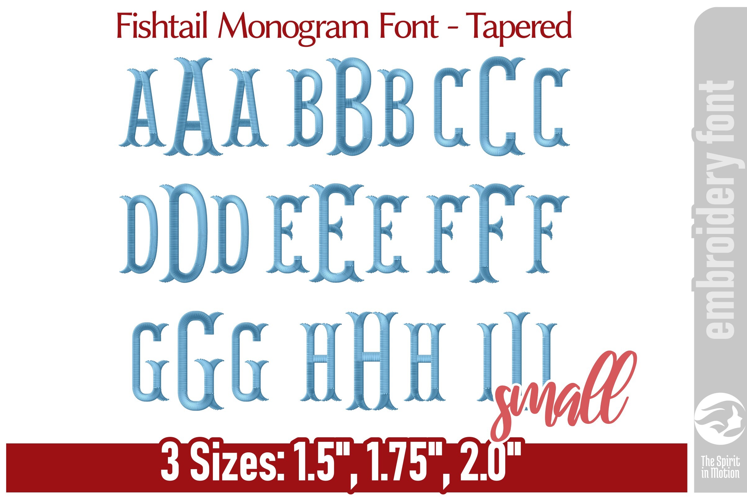 Fishtail Monogram Font - Tapered / S