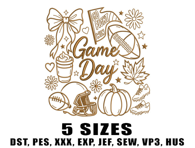 Football Season Embroidery Design
