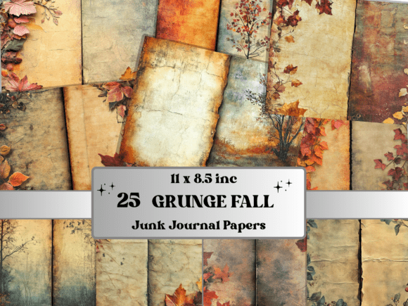 Grunge Fall Mixed Media Double Pages