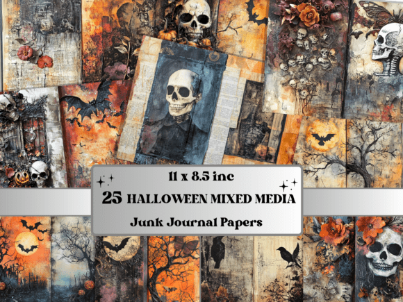 Halloween Mixed Media Art Backgrounds