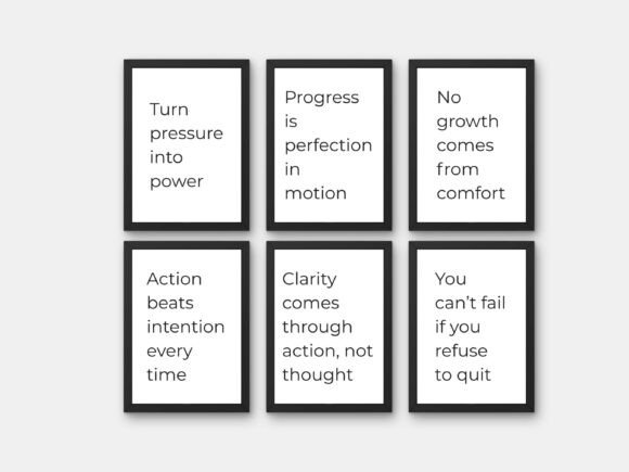 Motivational Quote 6 Poster Set Wall Art