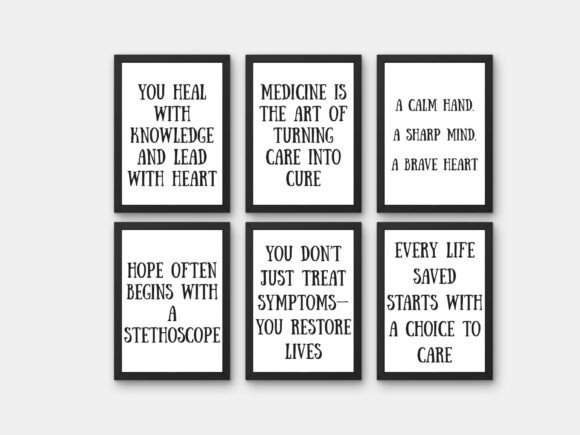 Motivational Quote 6 Poster Set Wall Art