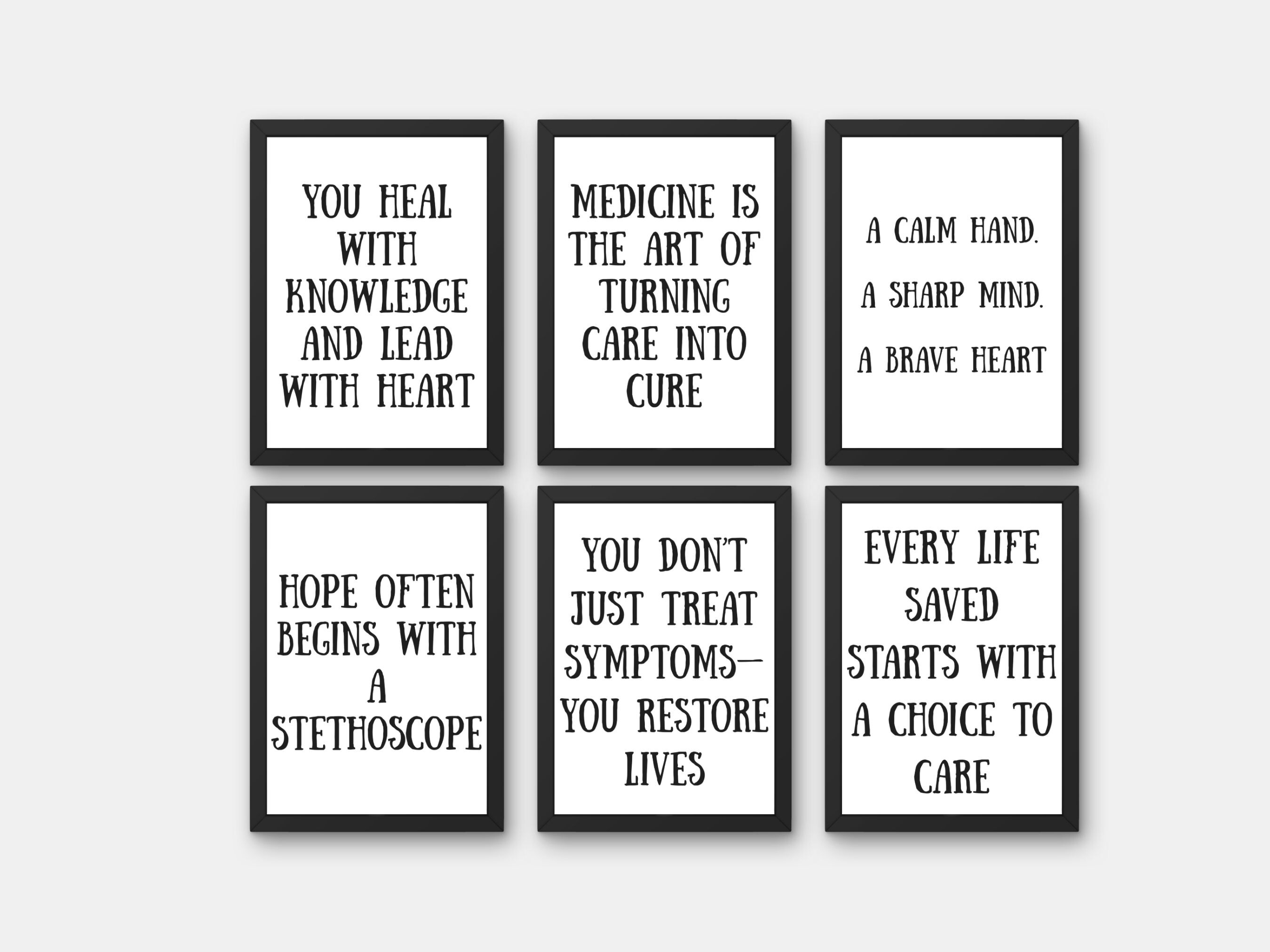 Motivational Quote 6 Poster Set Wall Art