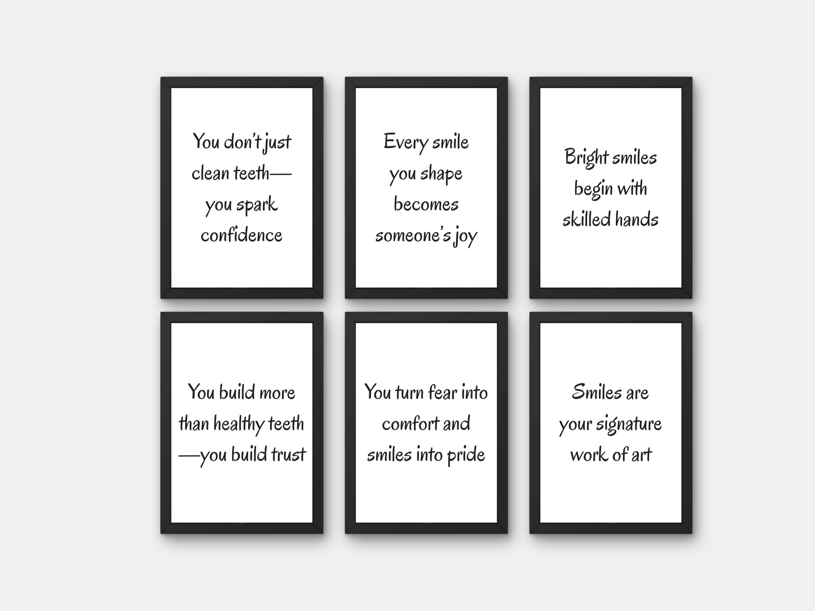 Motivational Quote 6 Poster Set Wall Art