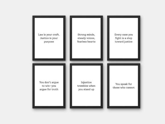 Motivational Quote 6 Poster Set Wall Art