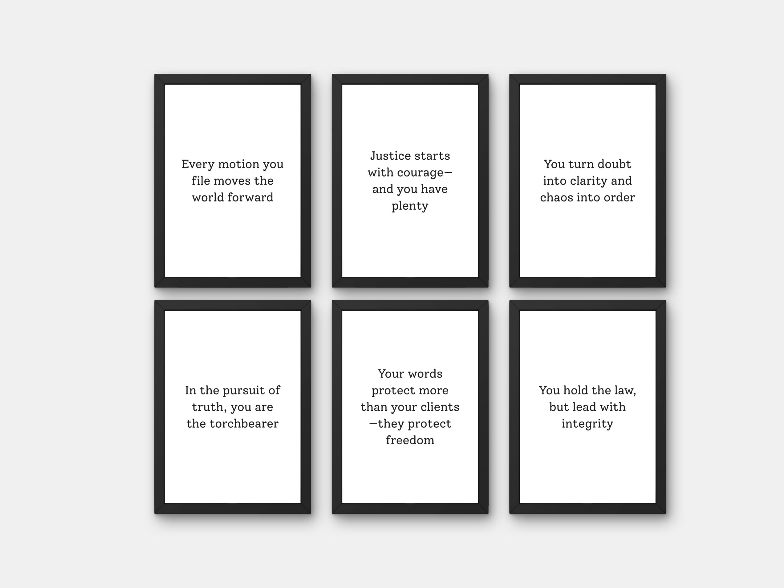 Motivational Quote 6 Poster Set Wall Art